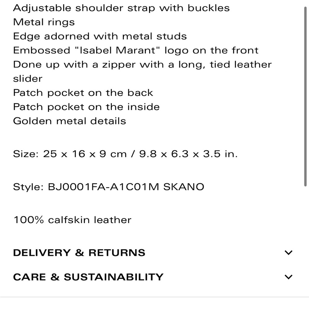 Isabel Marant Skano Belt Bag with Gold Studs - Picture 3 of 9